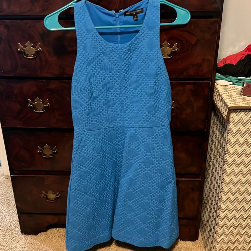 Banana Republic blue formal dress with pockets
